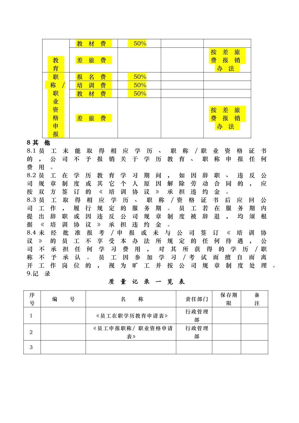 员工在职学历教育职称申报管理办法范本_第3页