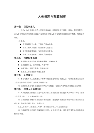 员工招聘配置管理制度