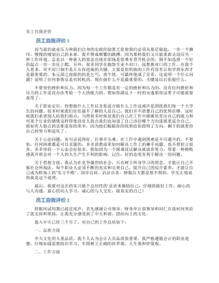 员工自我评价