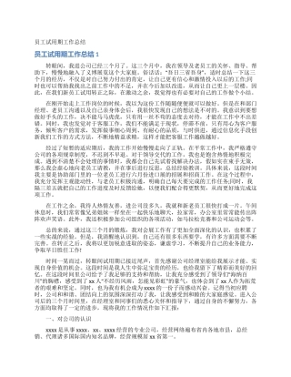 员工试用期工作总结