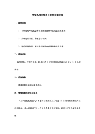 呼吸机相关肺炎目标性监测方案