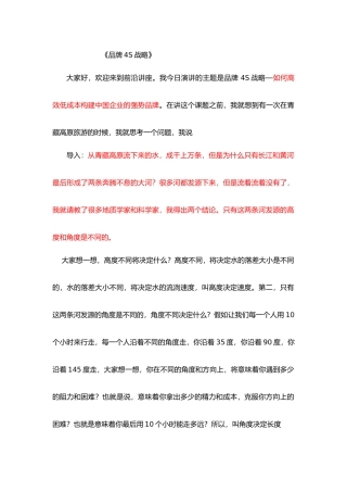 品牌战略路长全讲稿