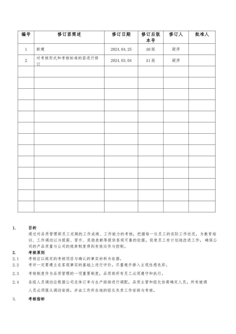 品质管理部考核制度汇编_第2页
