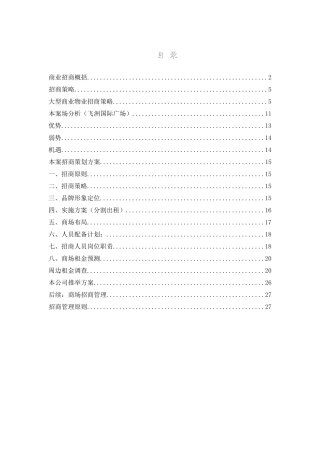 商业招商规划书研讨