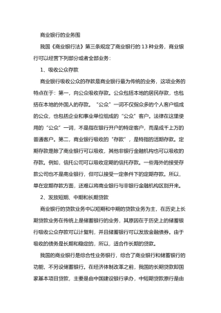 商业银行业务范围