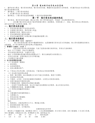 商业银行的资本业务管理