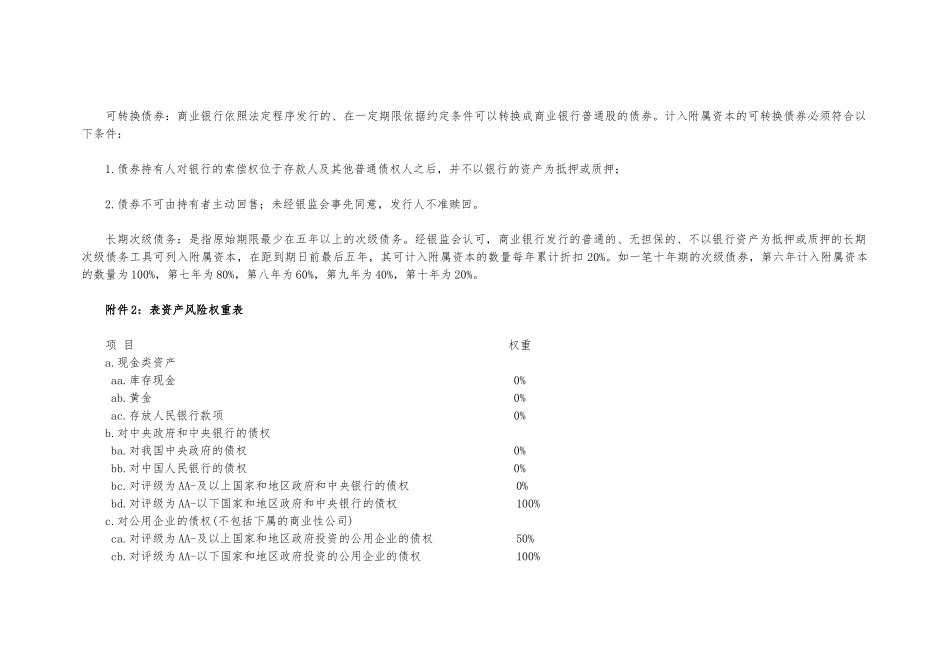 商业银行资本充足率管理办法相关附件_第2页