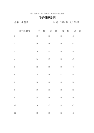 团日活动5号场电子档评分表
