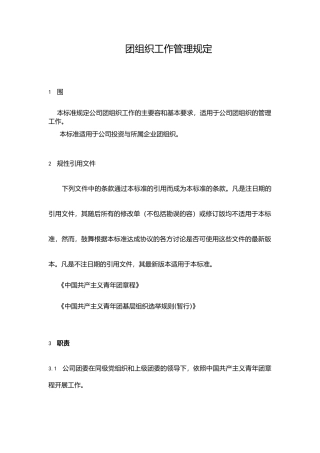 团组织工作管理规定
