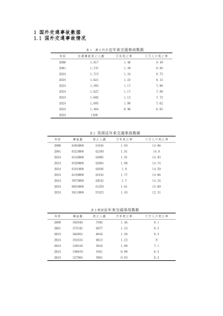 国内外交通事故数据比较