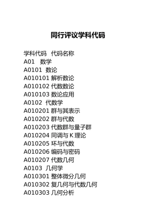 国家基金分类代码