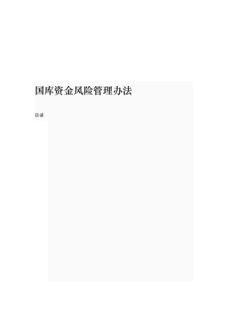 国库资金风险管理办法
