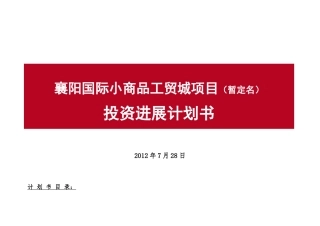 国际小商品工贸城发展计划书