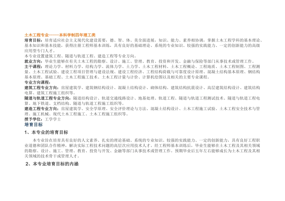 土木工程专业培养方案-福建工程学院_第1页