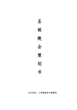 圣诞晚会项目策划书