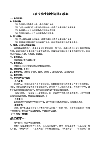 在文化生活中选择教案