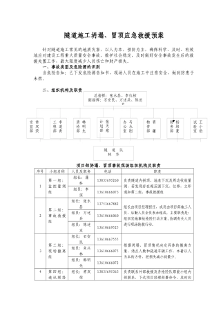 坍塌、冒顶应急预案