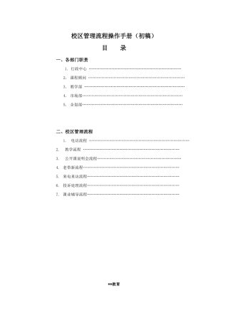 培训机构校区重要运营手册