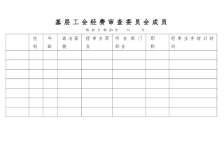 基层工会经审工作台账