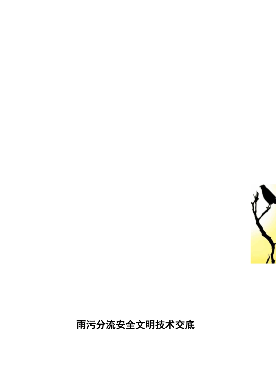 雨污分流工程施工安全技术交底大全_第1页