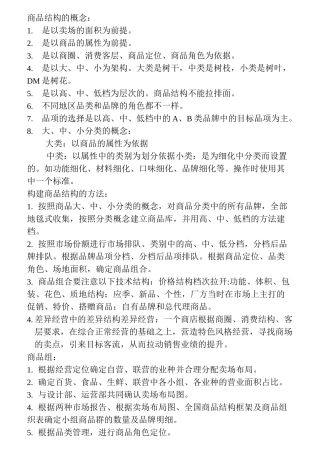 超市类商品组织结构