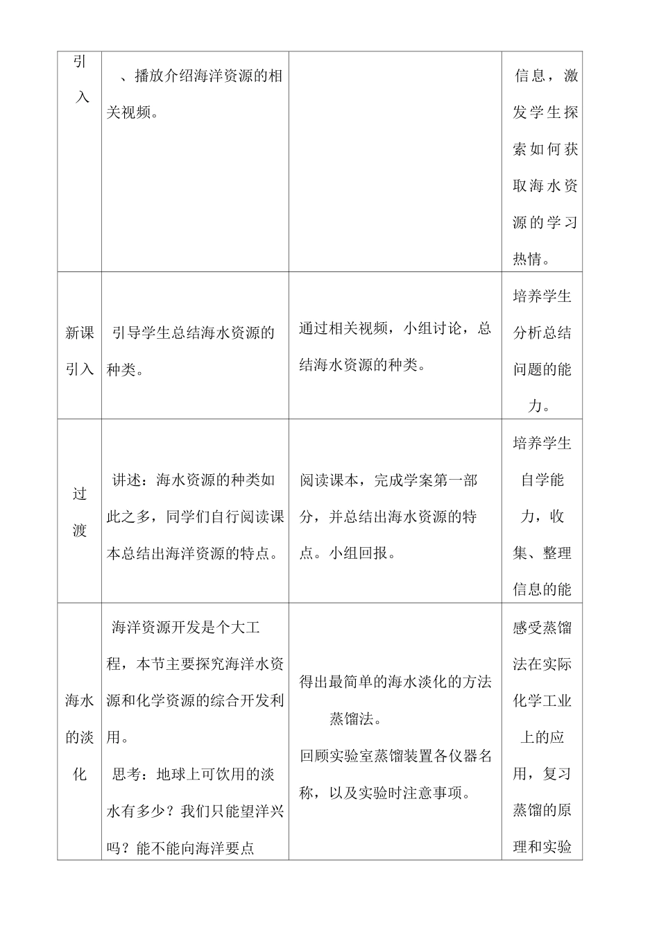 《海水资源的开发利用》教学设计_第3页