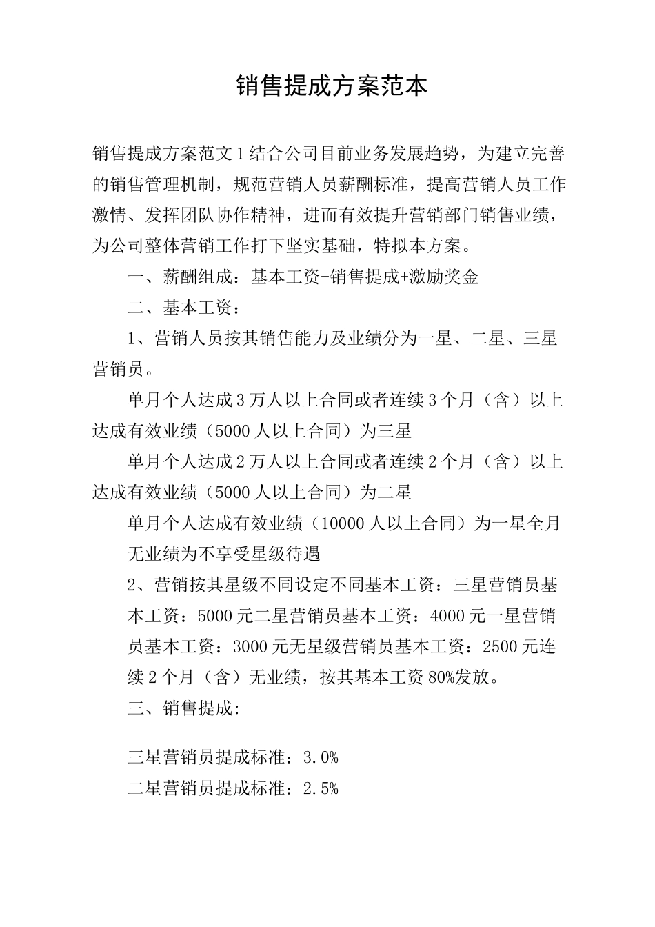 销售提成方案范本_第1页