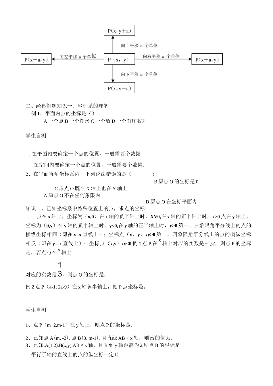 平面直角坐标系基础知识总结与考题题型_第2页