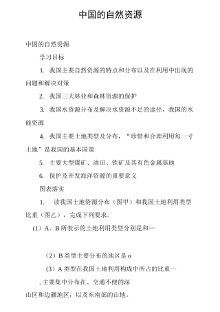 中国的自然资源