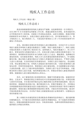 残疾人工作总结