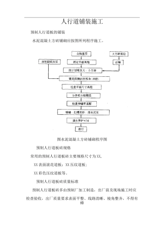 人行道铺装施工