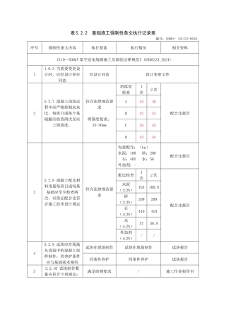 基础施工强制性条文执行记录表