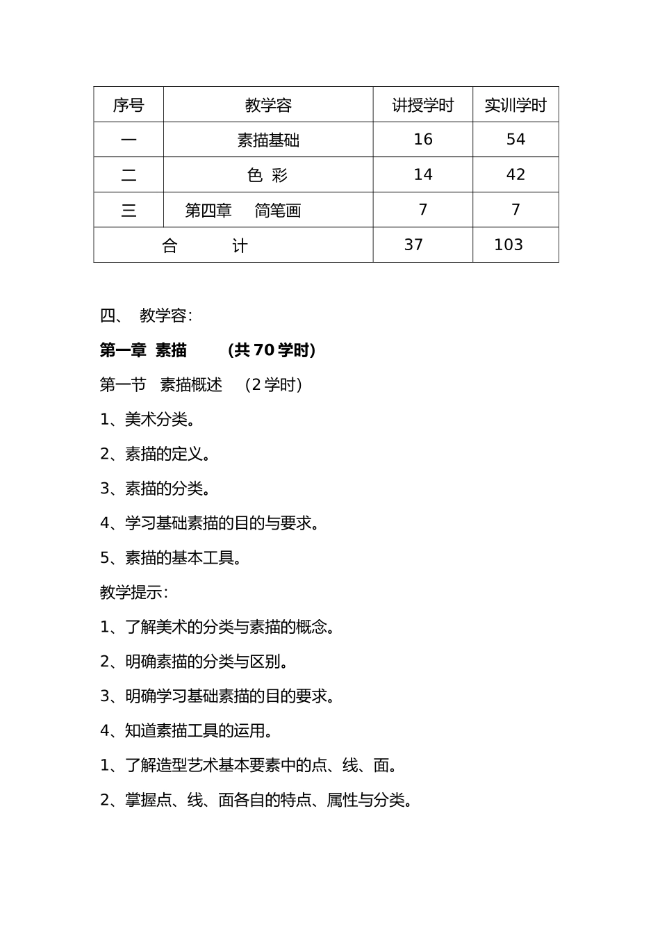 基础美术教学大纲_第2页