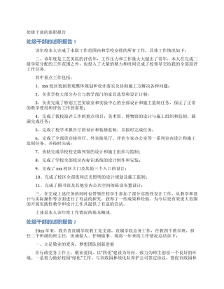 处级干部的述职报告