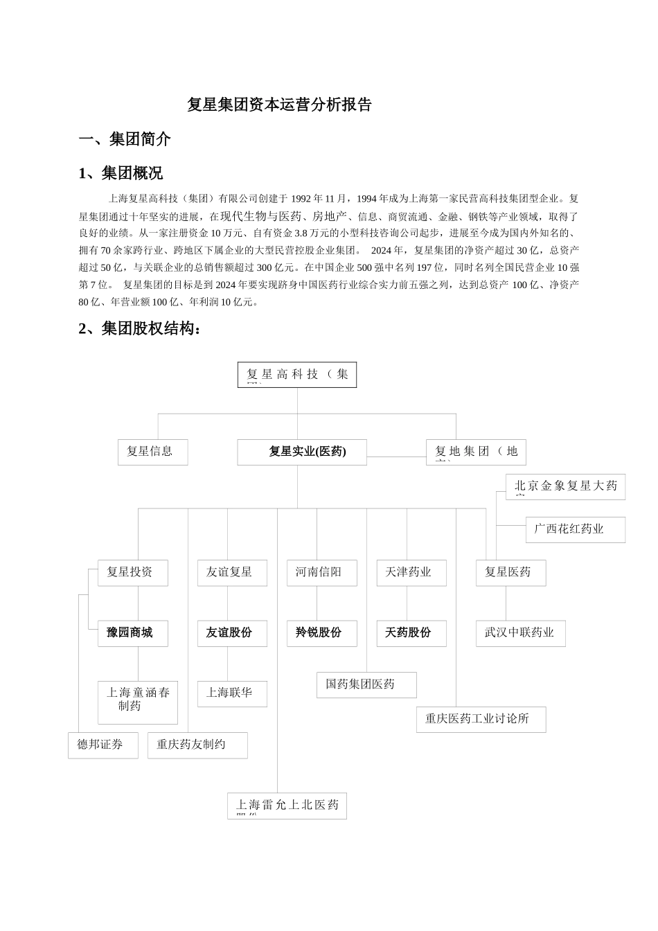 复星集团资本运营分析报告3_第1页