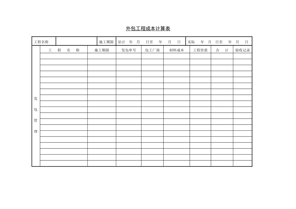 外包工程成本计算表_第1页