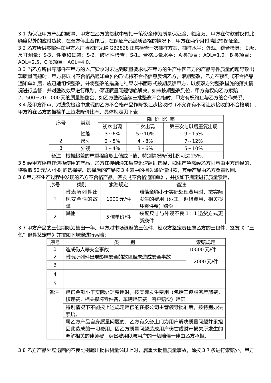外协外购件质量保证协议书_第3页