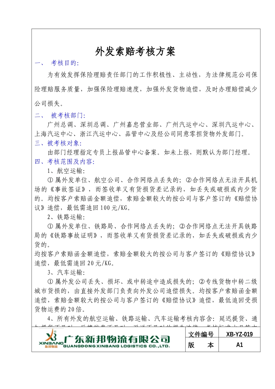 外发索赔考核方案—运056_第2页