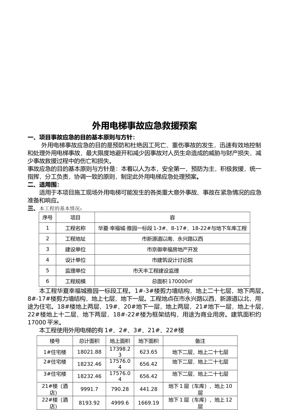 外用电梯事故应急处理预案p_第3页