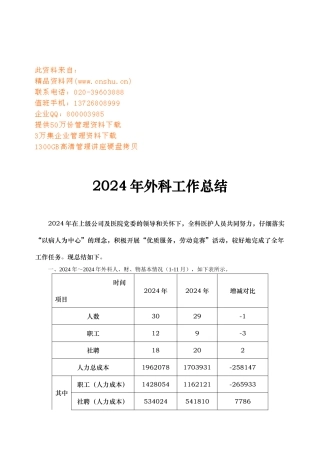 外科年度工作计划总结