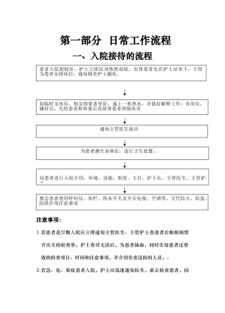外科日常入院工作流程范本