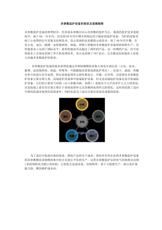 多参数监护设备的现状及发展趋势