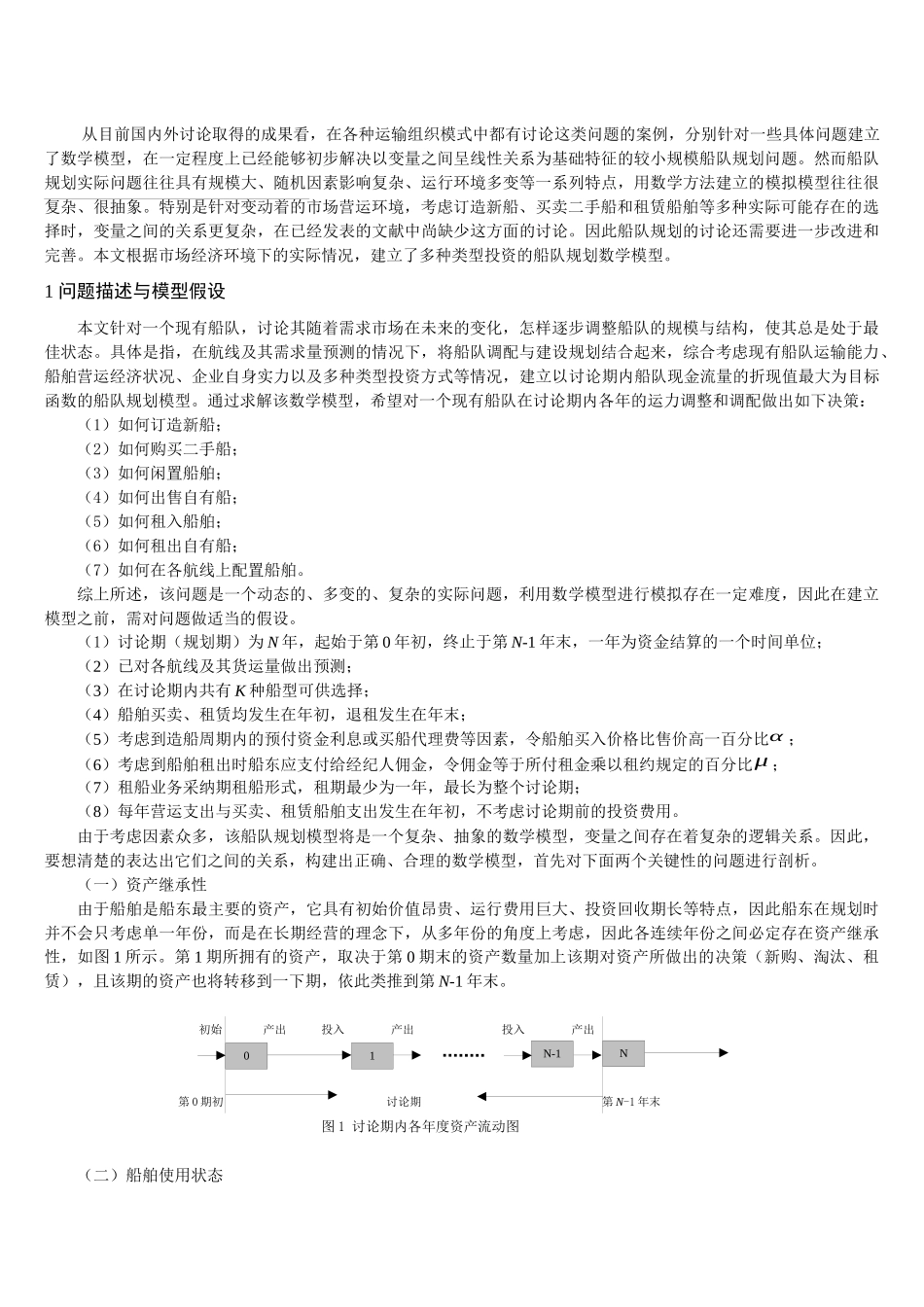 多种类型投资的船队规划模型_第2页