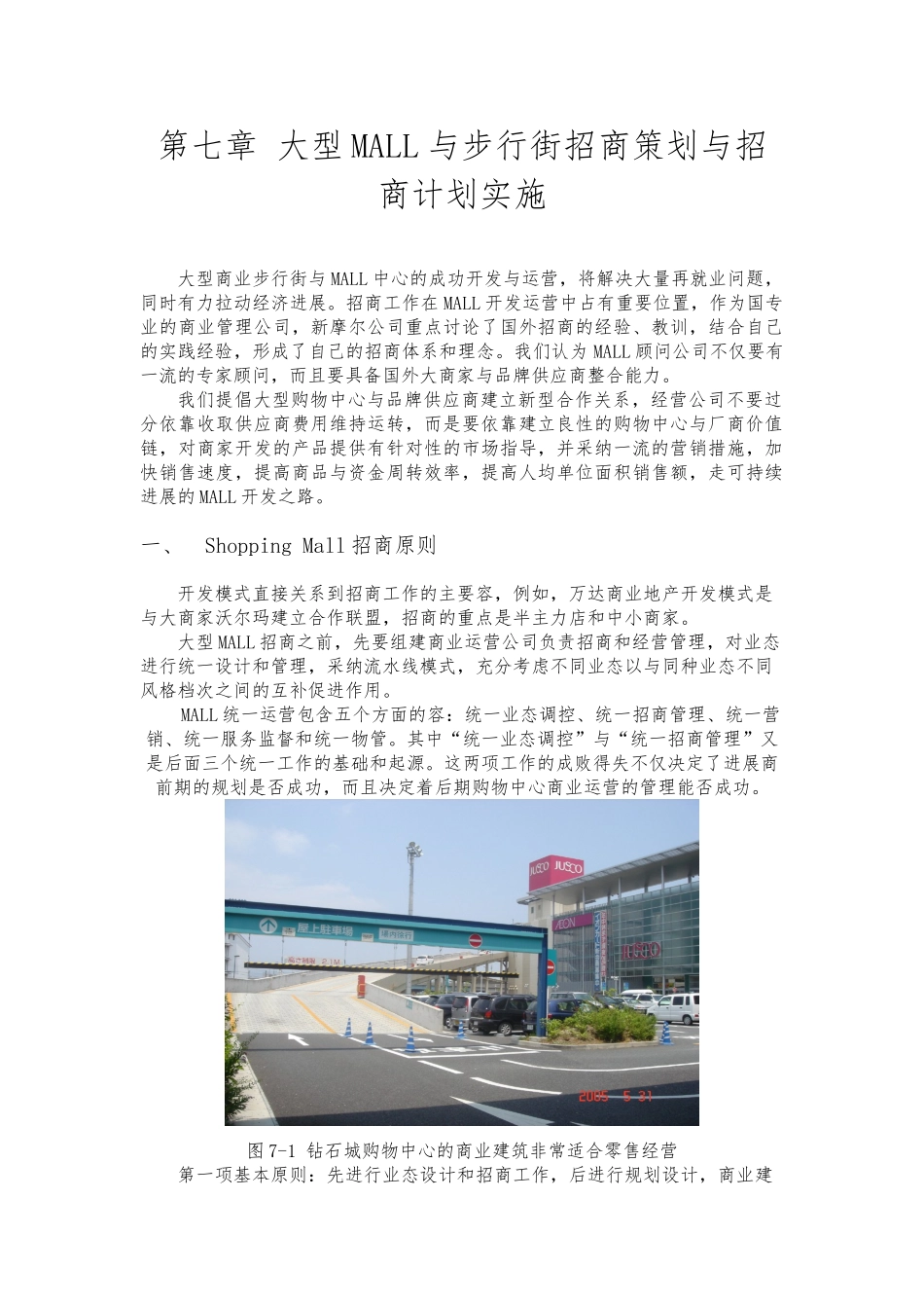 大型MALL与步行街招商策划与招商计划实施_第1页