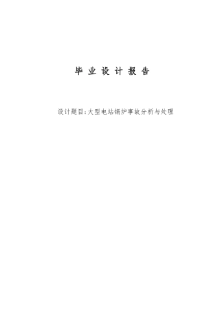 大型电站锅炉事故分析与处理毕业设计报告