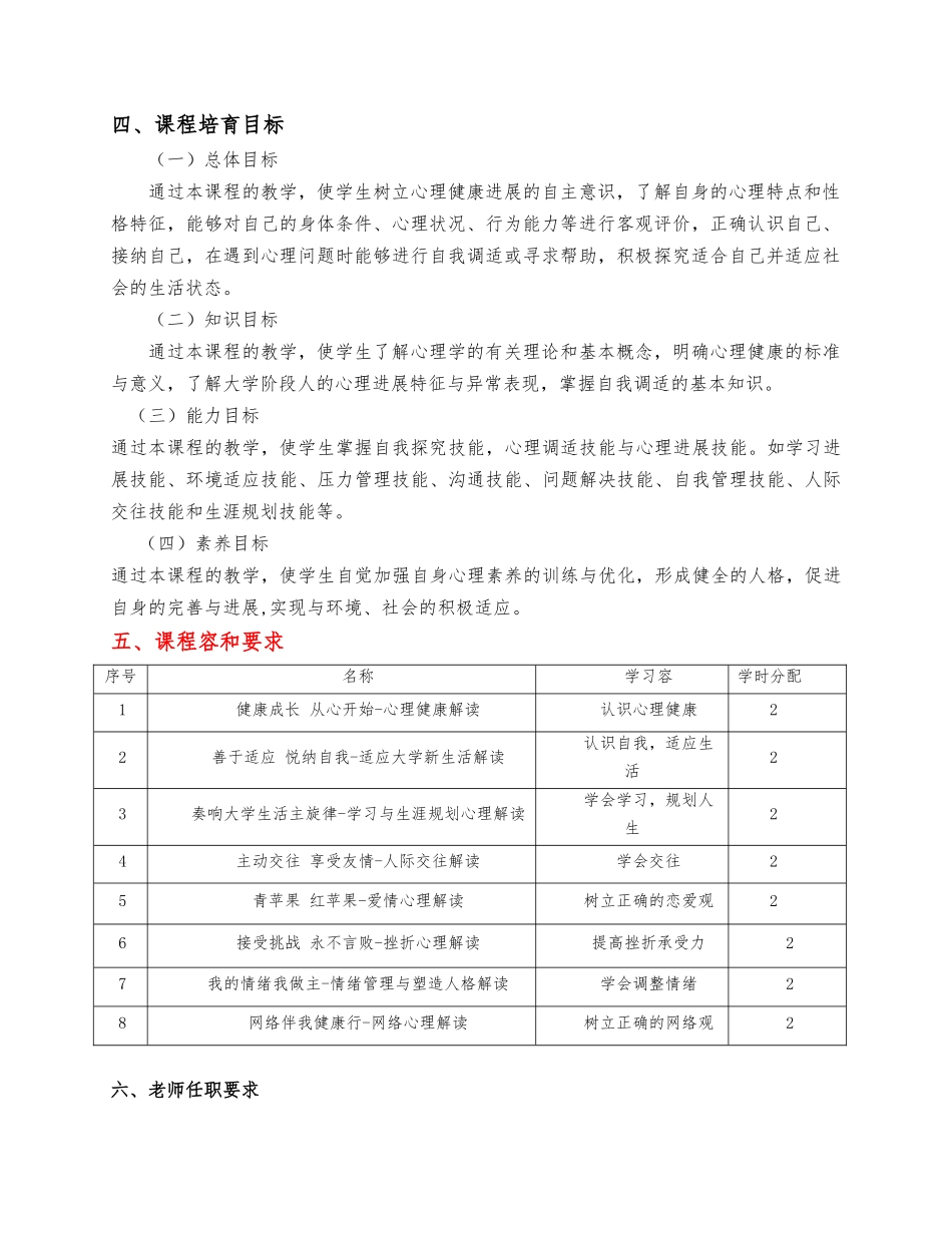 大学生心理健康教育课程标准_第2页