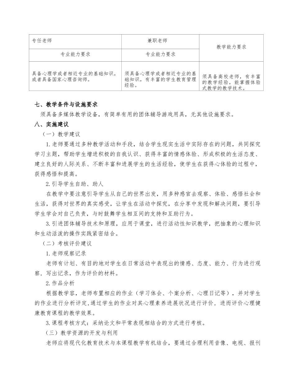 大学生心理健康教育课程标准_第3页