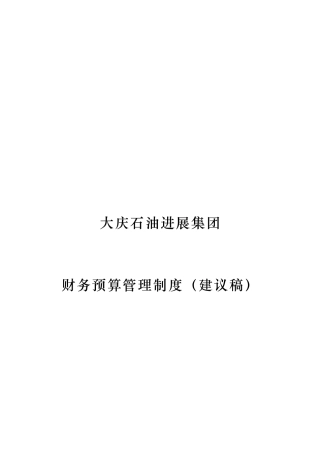 大庆石油发展集团财务预算管理制度汇编