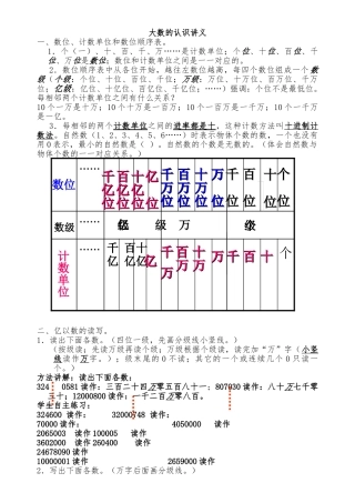 大数的认识典型应用讲义全