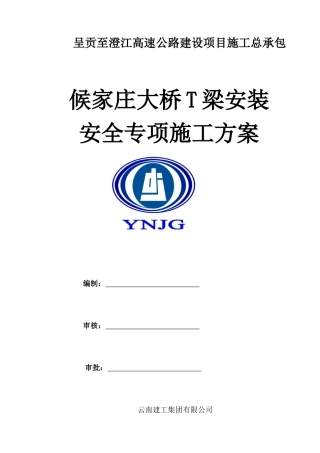 大桥T梁安装安全专项施工方案培训资料